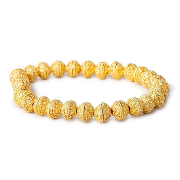 8mm 22kt Gold Plated Copper Bead Cap Petite Persian 8 inch 56 pioeces (ONLINE ORDER ONLY)