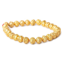 8mm 22kt Gold Plated Copper Bead Cap Petite Plain Persian 8 inch 54 pieces (ONLINE ORDER ONLY)