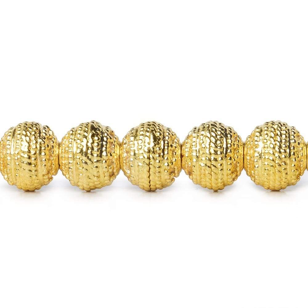8mm 22kt Gold plated Copper Bead Miligrain Rings 8 inch 27 pieces (ONLINE ORDER ONLY)