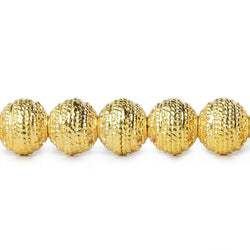 8mm 22kt Gold plated Copper Bead Miligrain Rings 8 inch 27 pieces (ONLINE ORDER ONLY)