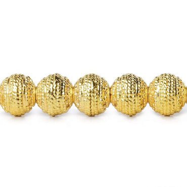 8mm 22kt Gold plated Copper Bead Miligrain Rings 8 inch 27 pieces (ONLINE ORDER ONLY)