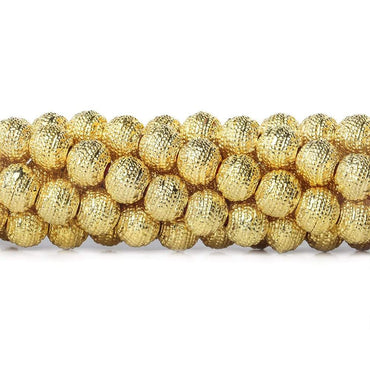 8mm 22kt Gold plated Copper Bead Miligrain Rings 8 inch 27 pieces (ONLINE ORDER ONLY)