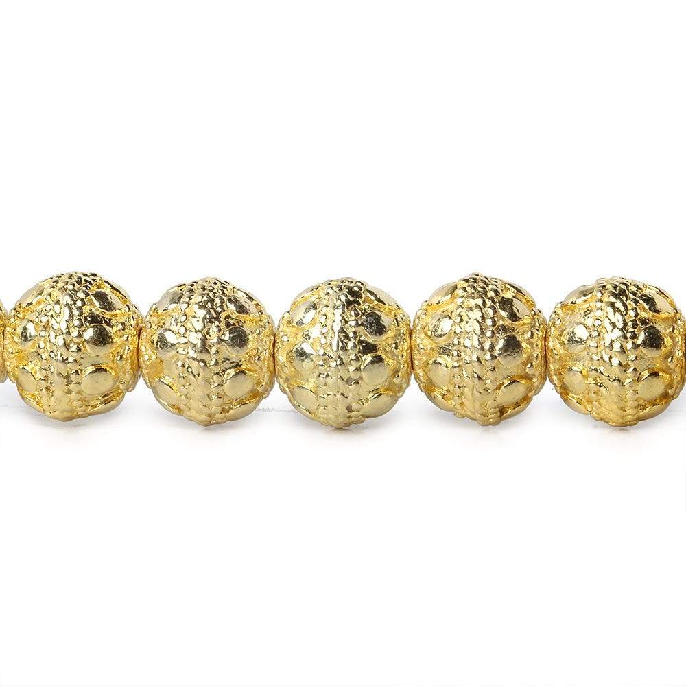 8mm 22kt Gold plated Copper Bead Round Dot Design 8 inch 28 pieces (ONLINE ORDER ONLY)