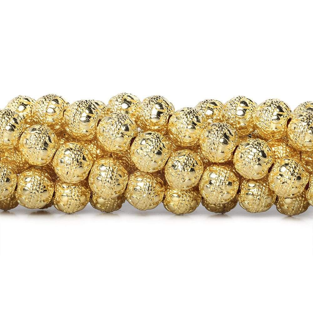 8mm 22kt Gold plated Copper Bead Round Dot Design 8 inch 28 pieces (ONLINE ORDER ONLY)