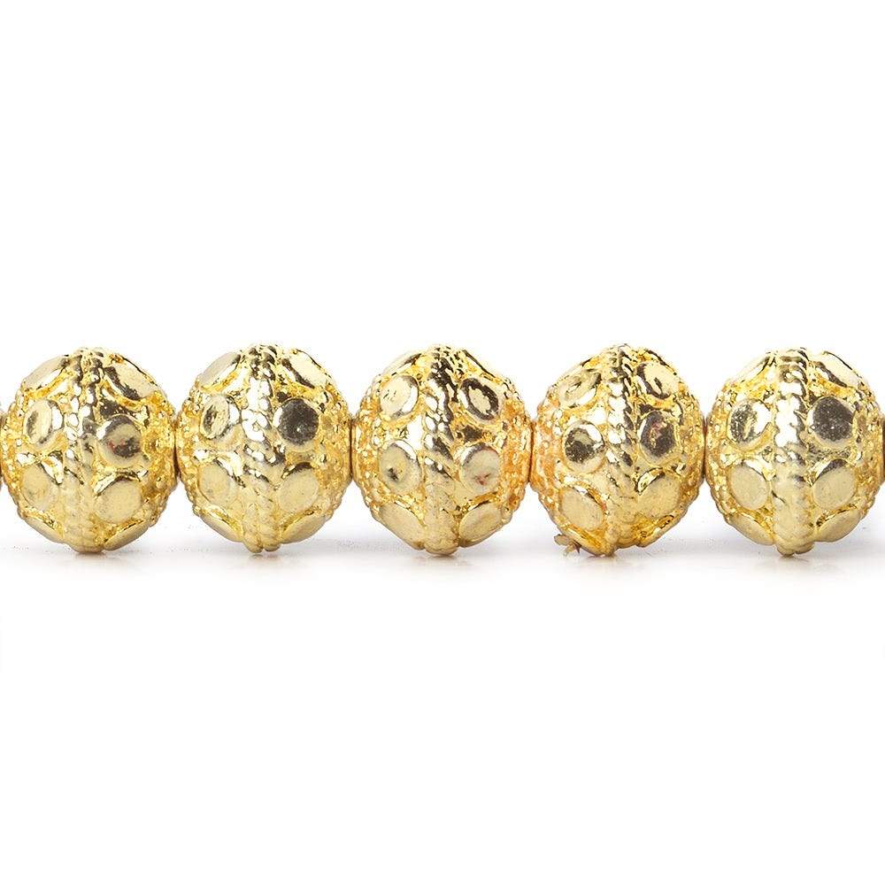 8mm 22kt Gold Plated Copper Bead Round Petite Dots 8 inch 26 pieces (ONLINE ORDER ONLY)