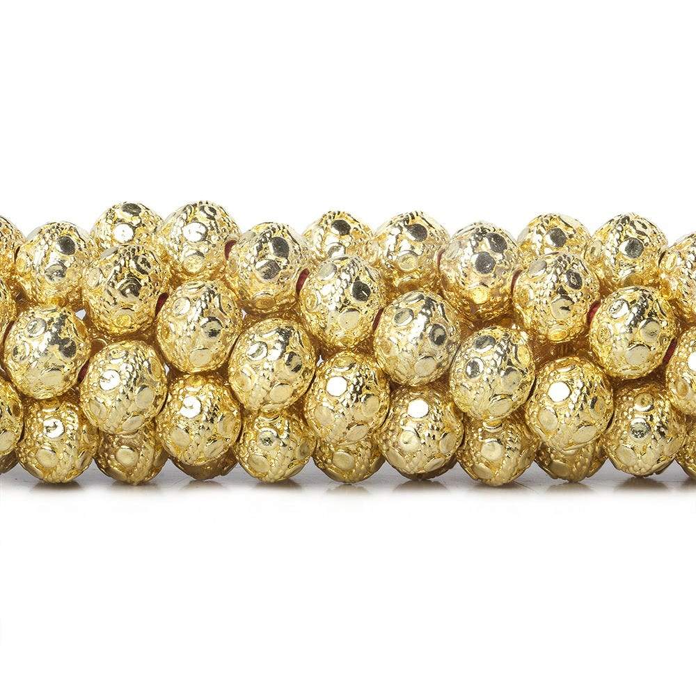 8mm 22kt Gold Plated Copper Bead Round Petite Dots 8 inch 26 pieces (ONLINE ORDER ONLY)