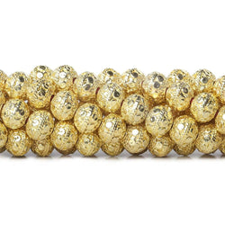 8mm 22kt Gold Plated Copper Bead Round Petite Dots 8 inch 26 pieces (ONLINE ORDER ONLY)