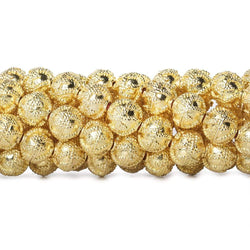 8mm 22kt Gold Plated Copper Bead Roval  Miligrain Triangle 8 inch 28 pieces (ONLINE ORDER ONLY)