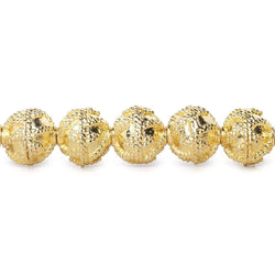 8mm 22kt Gold Plated Copper Bead Roval  Miligrain Triangle 8 inch 28 pieces (ONLINE ORDER ONLY)