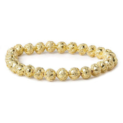 8mm 22kt Gold Plated Copper Bead Roval  Miligrain Triangle 8 inch 28 pieces (ONLINE ORDER ONLY)