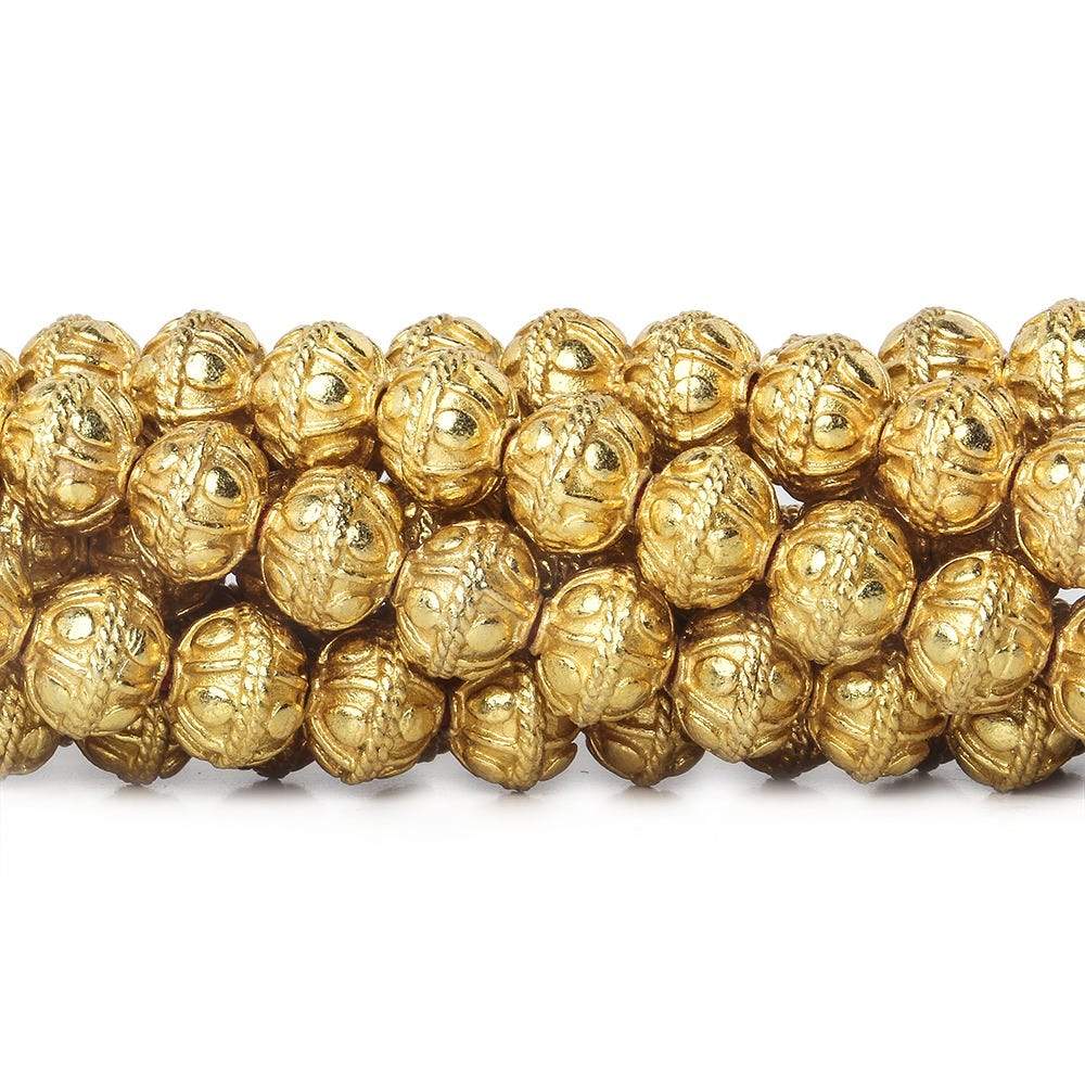 8mm 22kt Gold Plated Copper Bead Roval Pear Design 8 inch 28 pieces (ONLINE ORDER ONLY)