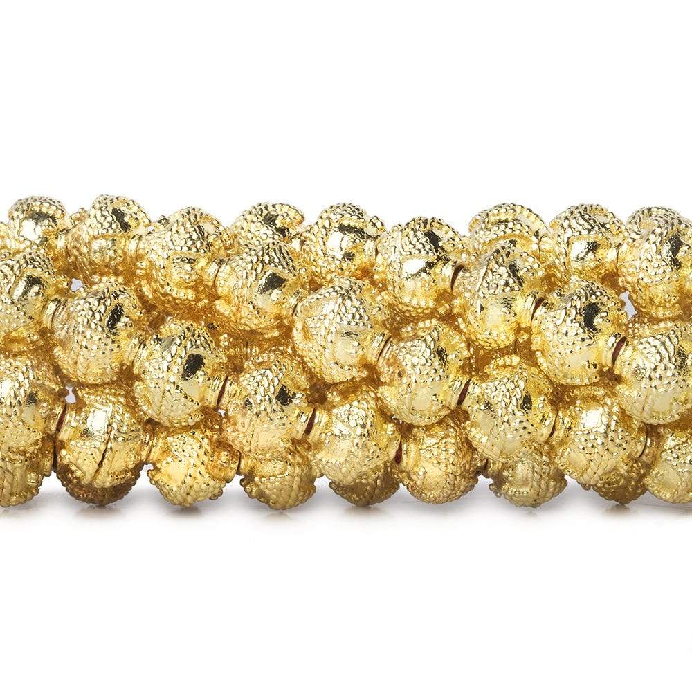 8mm 22kt Gold Plated Copper Bead Roval Petite Miligrain Triangle 8 inch 28 pieces (ONLINE ORDER ONLY)