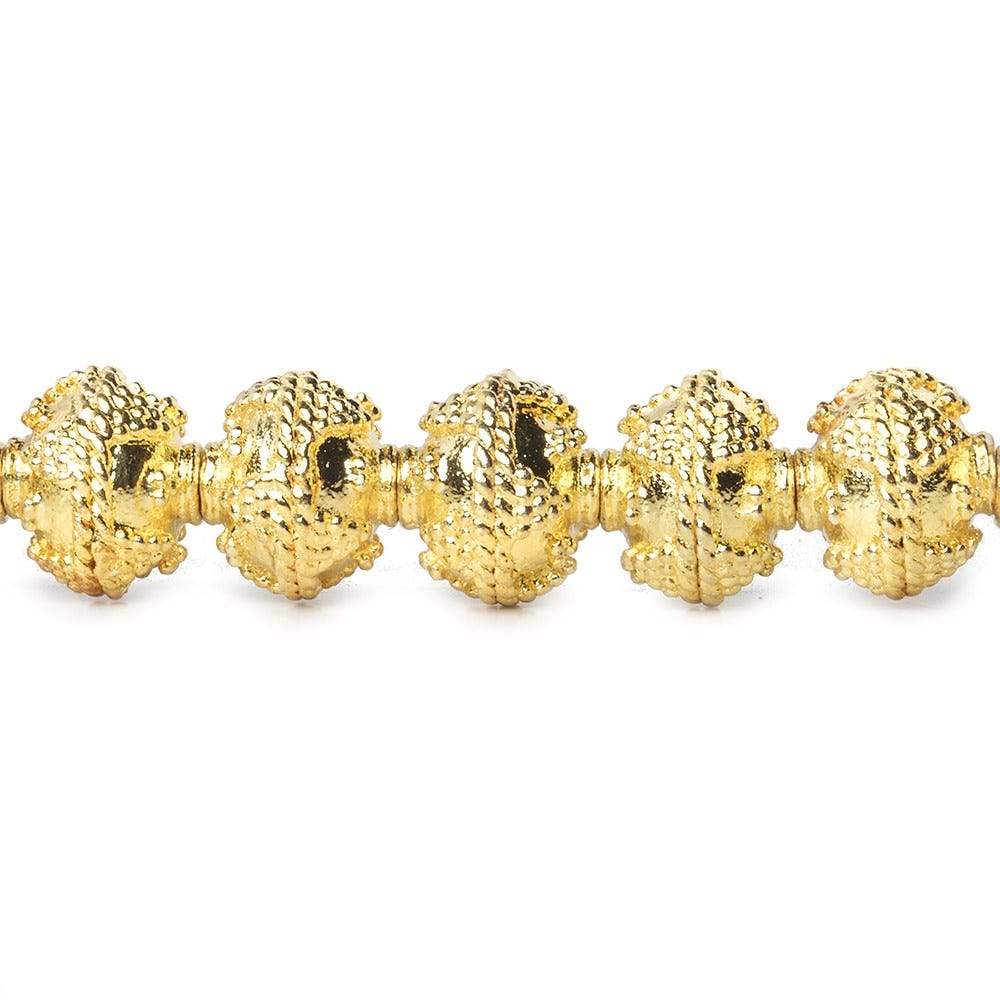 8mm 22kt Gold Plated Copper Bead Roval Petite Miligrain Triangle 8 inch 28 pieces (ONLINE ORDER ONLY)