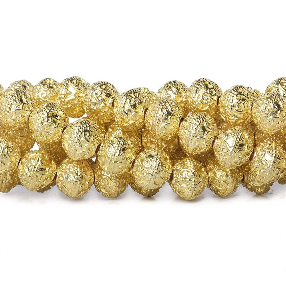 8mm 22kt Gold Plated Copper Bead Roval Petite Persian 8 inch 28 pieces (ONLINE ORDER ONLY)