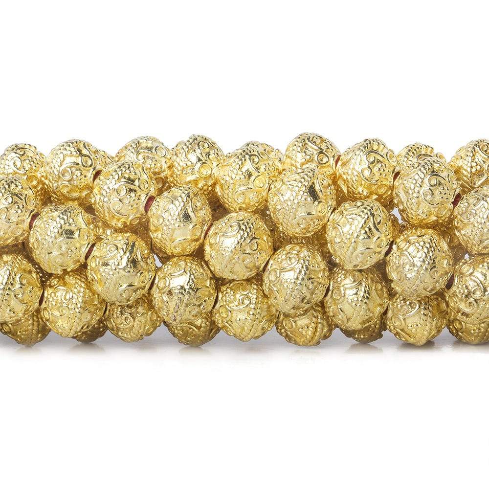 8mm 22kt Gold Plated Copper Bead Roval Petite Persian Swirl 8 inch 28 pieces (ONLINE ORDER ONLY)