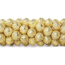 8mm 22kt Gold Plated Copper Bead Roval Petite Persian Swirl 8 inch 28 pieces (ONLINE ORDER ONLY)