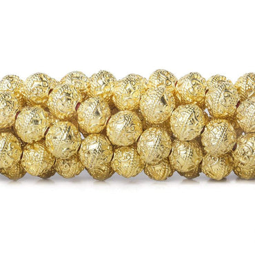 8mm 22kt Gold Plated Copper Bead Roval Petite Persian Swirl 8 inch 28 pieces (ONLINE ORDER ONLY)