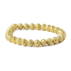 8mm 22kt Gold Plated Copper Bead Roval Petite Persian Swirl 8 inch 28 pieces (ONLINE ORDER ONLY)