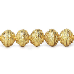 8mm 22kt Gold Plated Copper Bead Roval Triple Miligrain Center 8 inch 28 pieces (ONLINE ORDER ONLY)