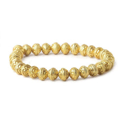 8mm 22kt Gold Plated Copper Bead Roval Triple Miligrain Center 8 inch 28 pieces (ONLINE ORDER ONLY)
