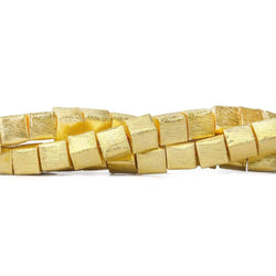 8mm 22kt Gold plated Copper Brushed Cube Bead 8 inch 24 pieces (ONLINE ORDER ONLY)