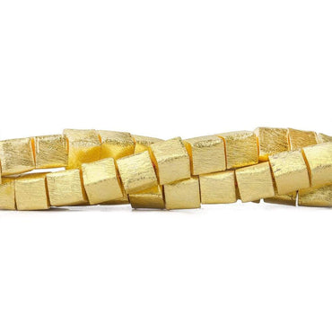 8mm 22kt Gold plated Copper Brushed Cube Bead 8 inch 24 pieces (ONLINE ORDER ONLY)