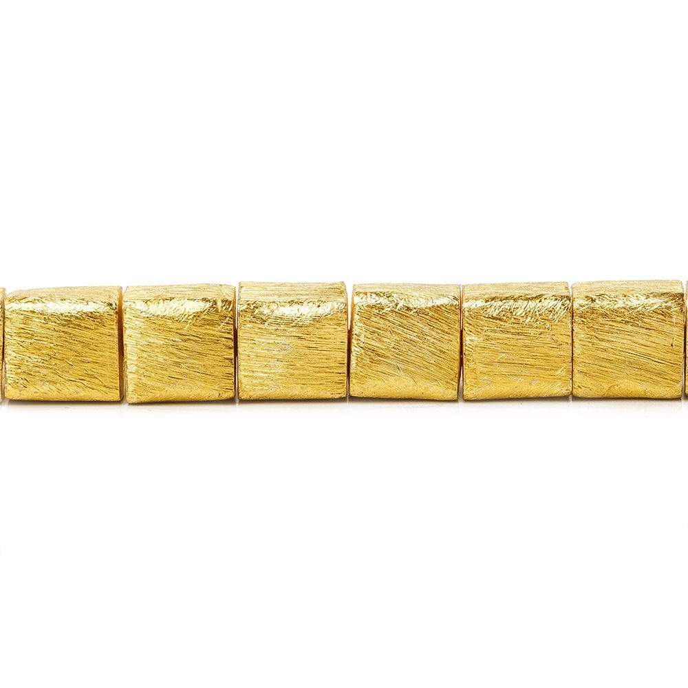 8mm 22kt Gold plated Copper Brushed Cube Bead 8 inch 24 pieces (ONLINE ORDER ONLY)