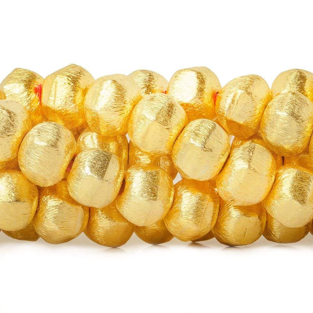 8mm 22kt Gold plated Copper Brushed Hexagon Beads 8 inch 25 pieces (ONLINE ORDER ONLY)