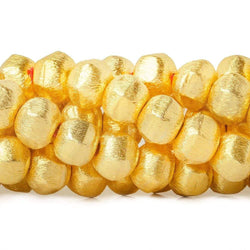 8mm 22kt Gold plated Copper Brushed Hexagon Beads 8 inch 25 pieces (ONLINE ORDER ONLY)