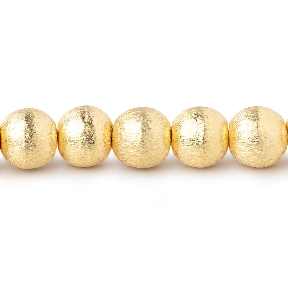 8mm 22kt Gold plated Copper Brushed Round Beads 8 inch 27 pieces (ONLINE ORDER ONLY)