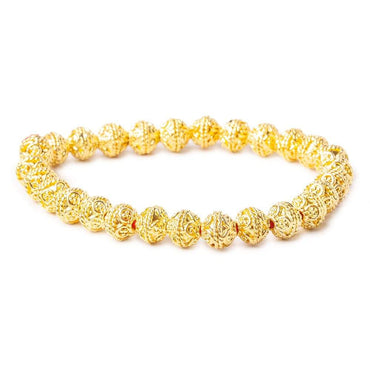 8mm 22kt Gold plated Copper Round Bali Beads 8 inch 27 beads (ONLINE ORDER ONLY)