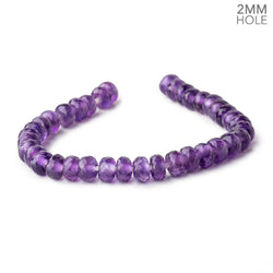 8mm Amethyst 2mm Large Hole Faceted Rondelles 8 inch 36 Beads (ONLINE ORDER ONLY)