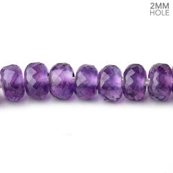 8mm Amethyst 2mm Large Hole Faceted Rondelles 8 inch 36 Beads (ONLINE ORDER ONLY)