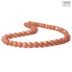 8mm Angel Skin Peach Moonstone plain round beads 16 inch 49 beads AA 1mm large hole (ONLINE ORDER ONLY)