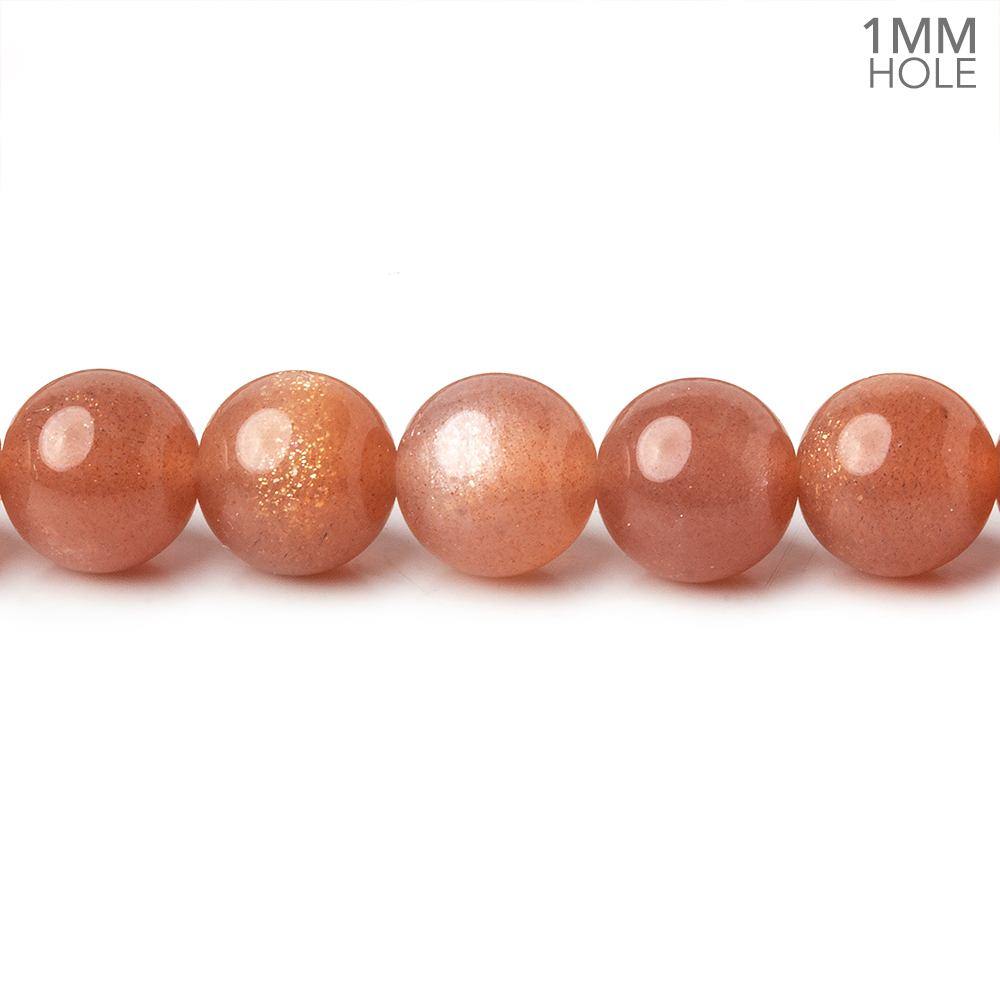 8mm Angel Skin Peach Moonstone plain round beads 16 inch 49 beads AA 1mm large hole (ONLINE ORDER ONLY)