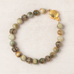 8mm Antiqued 22kt Plated Copper Rounds with Miligrain Circles 8 inch 27 beads (ONLINE ORDER ONLY)