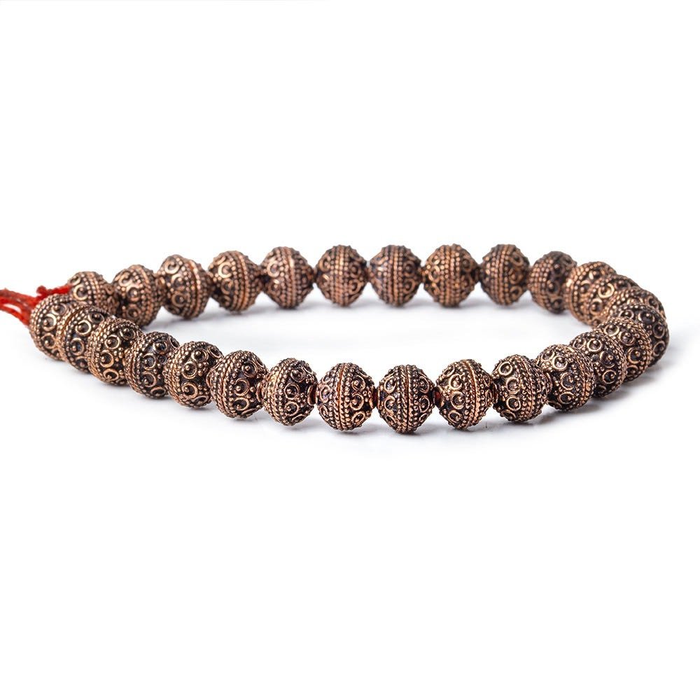 8mm Antiqued Copper Bead Cap Roval Petite Persian 8 inch 56 pcs (ONLINE ORDER ONLY)