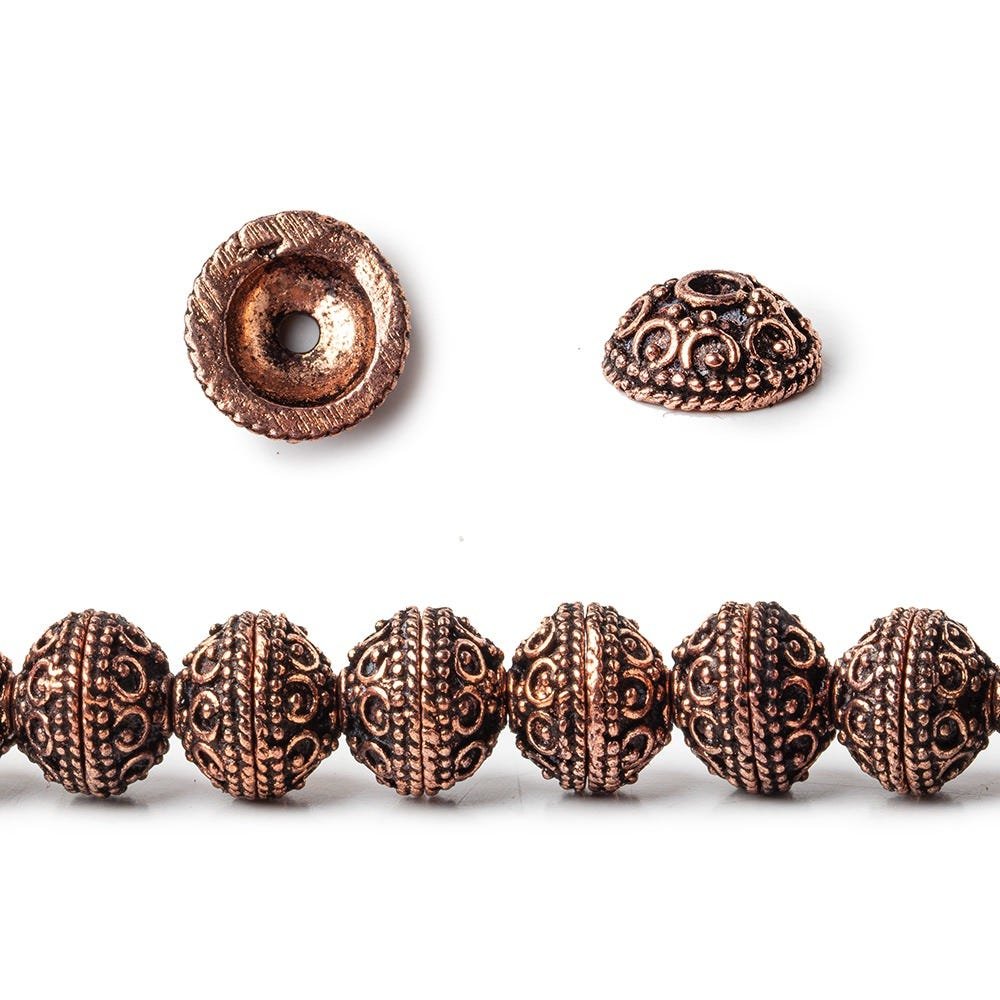 8mm Antiqued Copper Bead Cap Roval Petite Persian 8 inch 56 pcs (ONLINE ORDER ONLY)