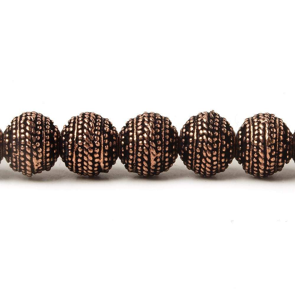 8mm Antiqued Copper Bead Miligrain Rings 8 inch 28 pcs (ONLINE ORDER ONLY)