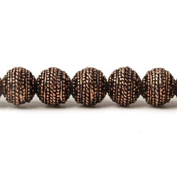 8mm Antiqued Copper Bead Miligrain Rings 8 inch 28 pcs (ONLINE ORDER ONLY)