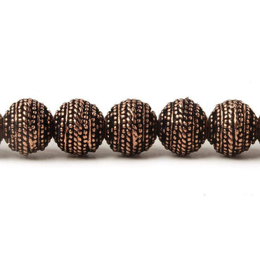 8mm Antiqued Copper Bead Miligrain Rings 8 inch 28 pcs (ONLINE ORDER ONLY)