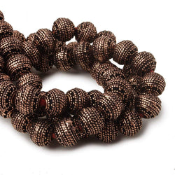 8mm Antiqued Copper Bead Miligrain Rings 8 inch 28 pcs (ONLINE ORDER ONLY)