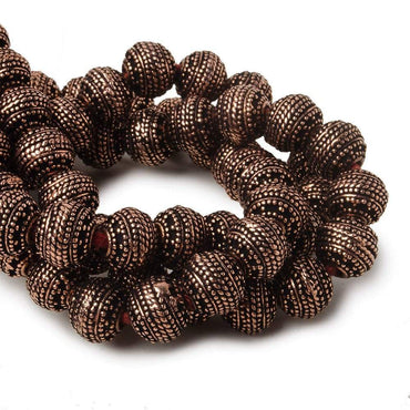 8mm Antiqued Copper Bead Miligrain Rings 8 inch 28 pcs (ONLINE ORDER ONLY)