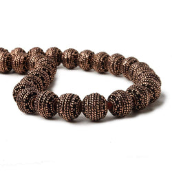 8mm Antiqued Copper Bead Miligrain Rings 8 inch 28 pcs (ONLINE ORDER ONLY)