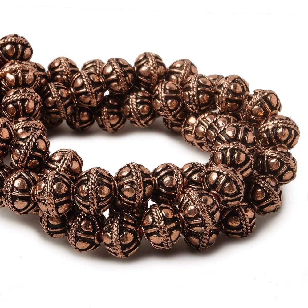 8mm Antiqued Copper Bead Round Dot 8 inch 28 pcs (ONLINE ORDER ONLY)