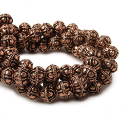 8mm Antiqued Copper Bead Round Dot 8 inch 28 pcs (ONLINE ORDER ONLY)