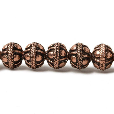 8mm Antiqued Copper Bead Round Dot 8 inch 28 pcs (ONLINE ORDER ONLY)