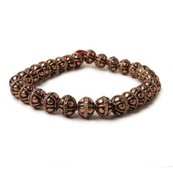 8mm Antiqued Copper Bead Round Dot 8 inch 28 pcs (ONLINE ORDER ONLY)