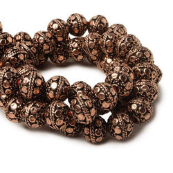 8mm Antiqued Copper Bead Round Dot Design 8 inch 28 pcs (ONLINE ORDER ONLY)