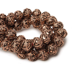 8mm Antiqued Copper Beads Roval  Miligrain Triangle 8 inch 28 pcs (ONLINE ORDER ONLY)